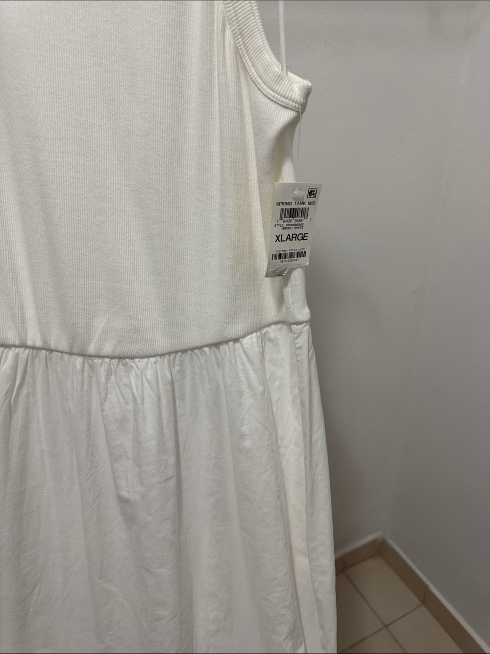 Girls White Sleeveless Tank Dress
